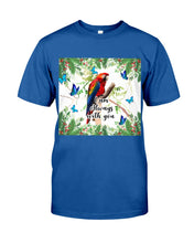 Load image into Gallery viewer, Scarlet Macaw With Butterflies I Am Always With You Gift For Lover Guys Tee