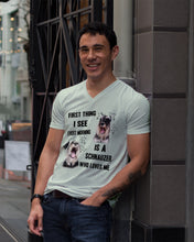 Load image into Gallery viewer, I See Every Morning Is A Schnauzer Who Loves Me Guys V-Neck
