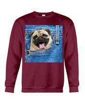 Load image into Gallery viewer, baby Pug In Denim Pocket Gift For Dog Lovers Sweatshirt
