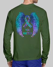 Load image into Gallery viewer, You Matter Ribbon Awareness With Angel Wings Unisex Long Sleeve