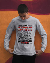 Load image into Gallery viewer, A Stubborn Son Of A Freaking Awesome Mom I Love Her Gift For Mama Unisex Long Sleeve