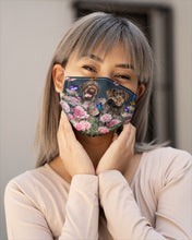 Load image into Gallery viewer, German Wirehaired Pointer With Peonies Gift For Dog Lovers Cloth Face Mask