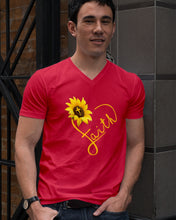 Load image into Gallery viewer, Black Phone Case Sunflower Faith Gift For Christians Guys V-Neck