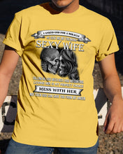 Load image into Gallery viewer, Shes Stubborn Messy And A Brat At Times Black Gift For Husband Guys Tee