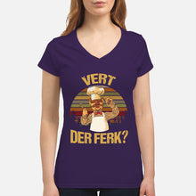 Load image into Gallery viewer, Vert Der Ferk Retro Vintage Gift For Cook Lovers Ladies V-Neck