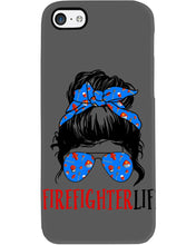Load image into Gallery viewer, Firefighter Make You Life Safe Lady With Blue Ribbonhead Gift For Women Phone case