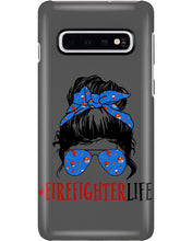Load image into Gallery viewer, Firefighter Make You Life Safe Lady With Blue Ribbonhead Gift For Women Phone case