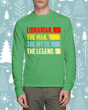 Load image into Gallery viewer, Vintage Funny Librarian The Man The Myth The Legend Gift For Friends Unisex Long Sleeve