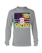 Load image into Gallery viewer, Pig America Flag Sunflower Special Custom Design Unisex Long Sleeve