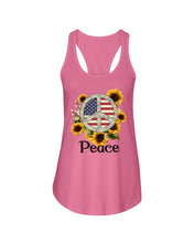 Load image into Gallery viewer, Peace Sign Sunflower Birthday Gift For Girls Ladies Flowy Tank