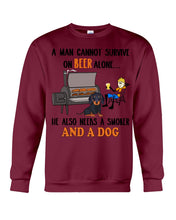 Load image into Gallery viewer, A Man Loves Beer And Dachshund Gift For Dog Lovers Sweatshirt