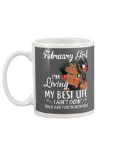 Load image into Gallery viewer, Betty Boop February Girl Living My Best Life Birthday Meaningful Gift Mug