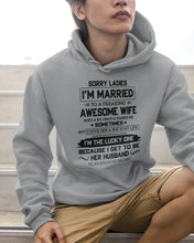 Load image into Gallery viewer, I'm The Lucky One Because I Get To Be Her Husband Gift For Husband Hoodie
