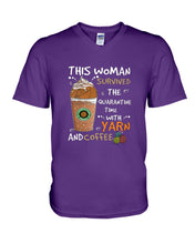 Load image into Gallery viewer, The Quarantine Time With Yarn And Coffee Gift For Women Guys V-Neck