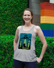 Load image into Gallery viewer, UFA Dinosaur T Rex Sky Full Of Stars Ladies Flowy Tank