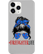 Load image into Gallery viewer, Firefighter Make You Life Safe Lady With Blue Ribbonhead Gift For Women Phone case