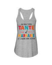 Load image into Gallery viewer, J'ai Deux Titres Tante Et Marraine Gift For Women Ladies Flowy Tank