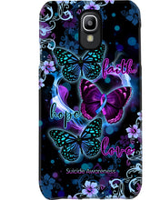 Load image into Gallery viewer, Purple Phone Case With Butterfly Faith Hope Love Suicide Awareness Gift Phone case