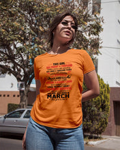 Load image into Gallery viewer, This Girl Has Fought A Thousand This Girl Was Born In March Ladies Tee