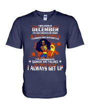 Load image into Gallery viewer, December Superwoman Life Has Knocked Me Down Birthday Meaningful Gift Guys V-Neck