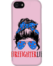 Load image into Gallery viewer, Firefighter Make You Life Safe Lady With Blue Ribbonhead Gift For Women Phone case