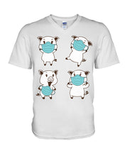 Load image into Gallery viewer, Pig Pandemic Essential Stay At Home Unique Custom Design Guys V-Neck