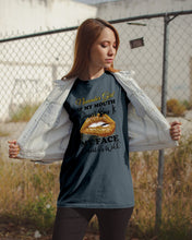 Load image into Gallery viewer, Birthday Gift For November Girl If My Mouth Doesn't Say It My Face Definitely Guys Tee