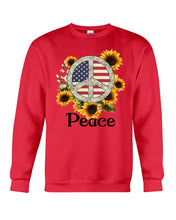 Load image into Gallery viewer, Peace Sign Sunflower Birthday Gift For Girls Sweatshirt