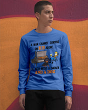 Load image into Gallery viewer, A Man Loves Beer And Dachshund Gift For Dog Lovers Unisex Long Sleeve