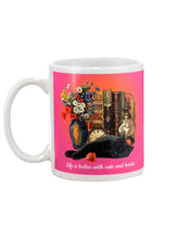 Load image into Gallery viewer, Black Cat Life Is Better With Books Gift For Cat Lovers Mug