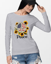 Load image into Gallery viewer, Peace Sign Sunflower Birthday Gift For Girls Unisex Long Sleeve