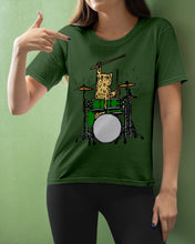 Load image into Gallery viewer, Cat Play Drum Funny Gift For Cat Lovers Ladies Tee