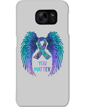 Load image into Gallery viewer, You Matter Ribbon Awareness With Angel Wings Phone case