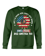 Load image into Gallery viewer, Good Girl Loves Her Mama Loves Jesus and America Too Design Sweatshirt