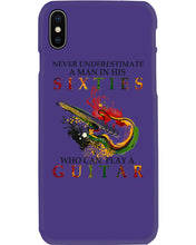 Load image into Gallery viewer, Never Underestimate A 60 Year Old Man Can Play A Guitar Phone case