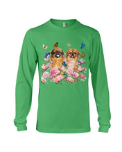 Load image into Gallery viewer, Pekingese With Peonies Gift For Dog Lovers Unisex Long Sleeve