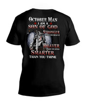 Load image into Gallery viewer, October Man Son Of God Birthday Meaningful Gift For Men Guys V-Neck
