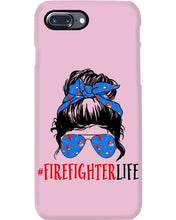 Load image into Gallery viewer, Firefighter Make You Life Safe Lady With Blue Ribbonhead Gift For Women Phone case