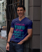 Load image into Gallery viewer, I Can't Fix Stupid But I An Sadate It Gift For Girls Guys V-Neck