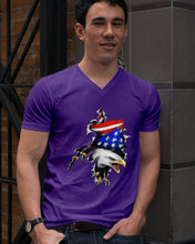 Load image into Gallery viewer, Eagle Giant Scratch USA Flag Gift For Women Guys V-Neck