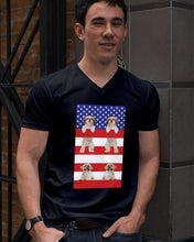 Load image into Gallery viewer, America USA FLag In My Heart Shih Tzu Gift For Dog Lovers Guys V-Neck