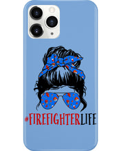 Load image into Gallery viewer, Firefighter Make You Life Safe Lady With Blue Ribbonhead Gift For Women Phone case