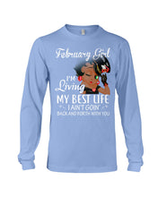 Load image into Gallery viewer, Betty Boop February Girl Living My Best Life Birthday Meaningful Gift Unisex Long Sleeve