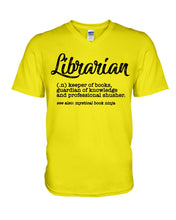 Load image into Gallery viewer, Librarian Keeper Of Books Guardian Of Knowledge Custom Gift For Librarian Guys V-Neck