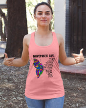 Load image into Gallery viewer, Birthday Gift For November Girl They Whispered To Her You Cannot Withstand The Storm Ladies Flowy Tank