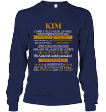 Load image into Gallery viewer, Kim Custom Name Gift A Warrior's Mentality With A Poet's Soul Unisex Long Sleeve