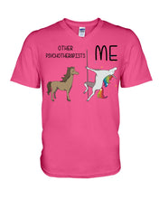 Load image into Gallery viewer, Funny Difference Between Me And Other Psychotherapists Unicorn And Horse Guys V-Neck