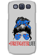 Load image into Gallery viewer, Firefighter Make You Life Safe Lady With Blue Ribbonhead Gift For Women Phone case