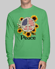 Load image into Gallery viewer, Peace Sign Sunflower Birthday Gift For Girls Unisex Long Sleeve