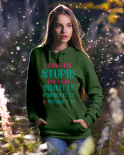 Load image into Gallery viewer, I Can't Fix Stupid But I An Sadate It Gift For Girls Hoodie